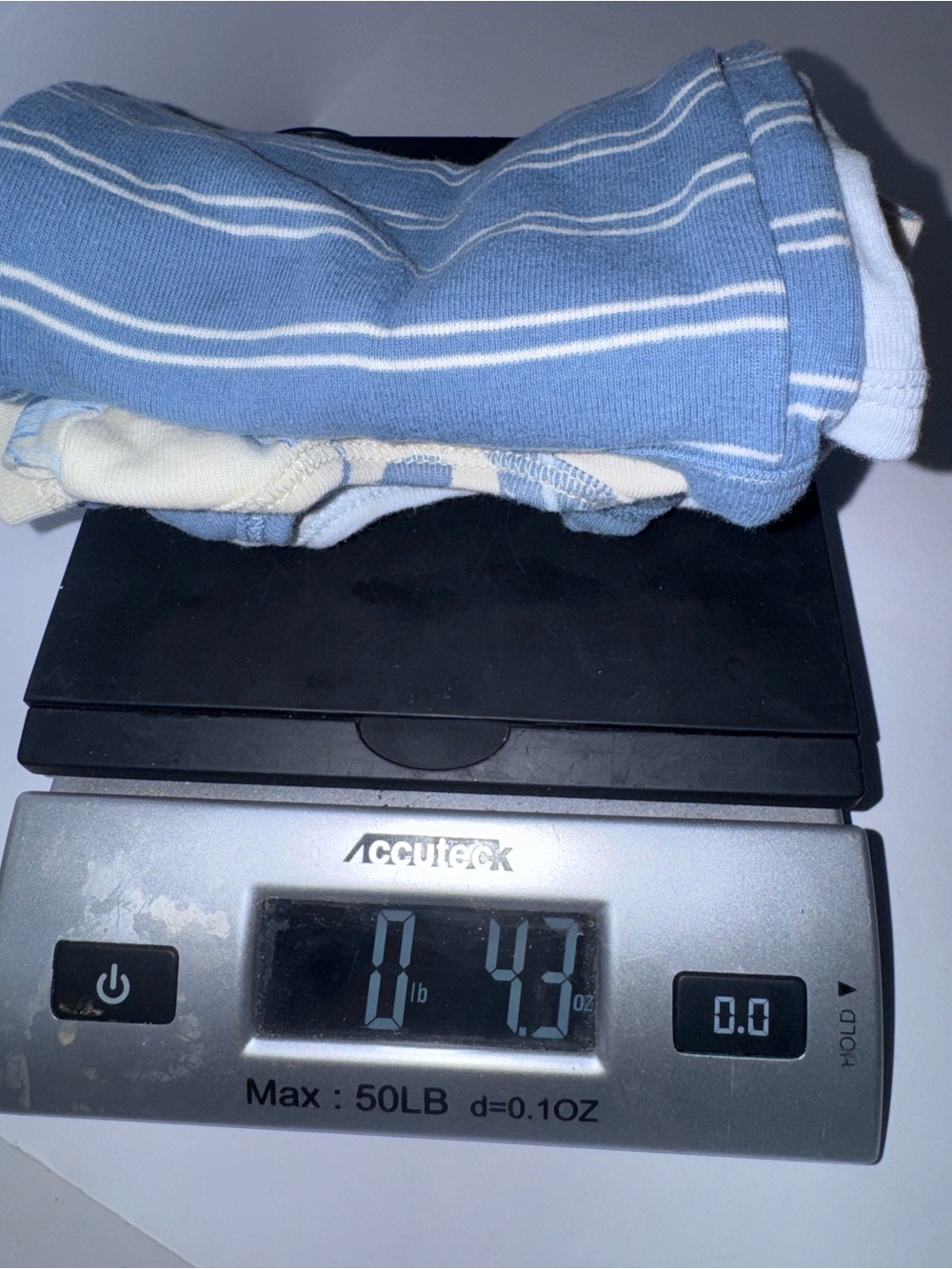Carter's size preemie Blue & Cream Panda & Stripe 4 Short Sleeve Bodysuit bundle - Picture 3 of 3